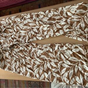 Sincerely Jules Tan and White Leaf Print Pants
